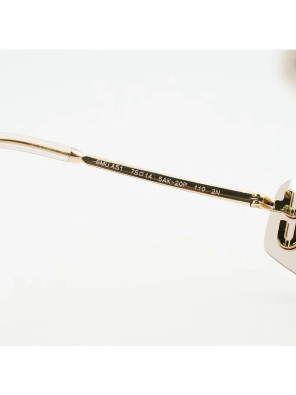 Miu Miu MUA51S 5AK20P Sunglasses Gold Rectangle Frame, Bronze Mirror Lenses